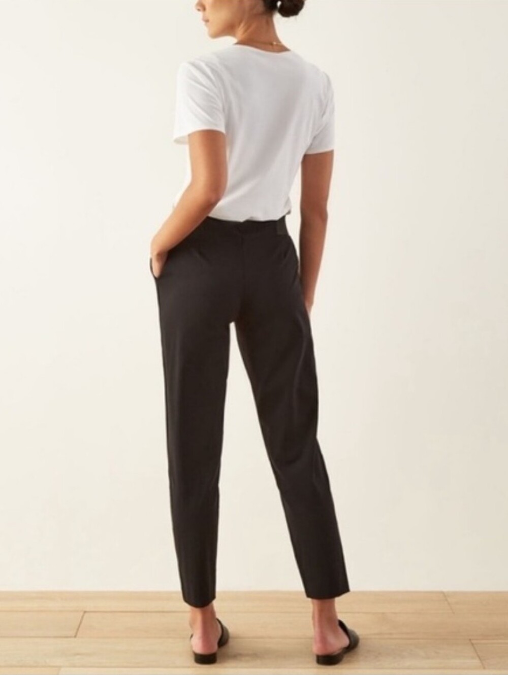 ADAY Turn It Up A Day Tapered Solid Black Techcore Tech Jersey Knit Trouser Pant - Picture 6 of 15